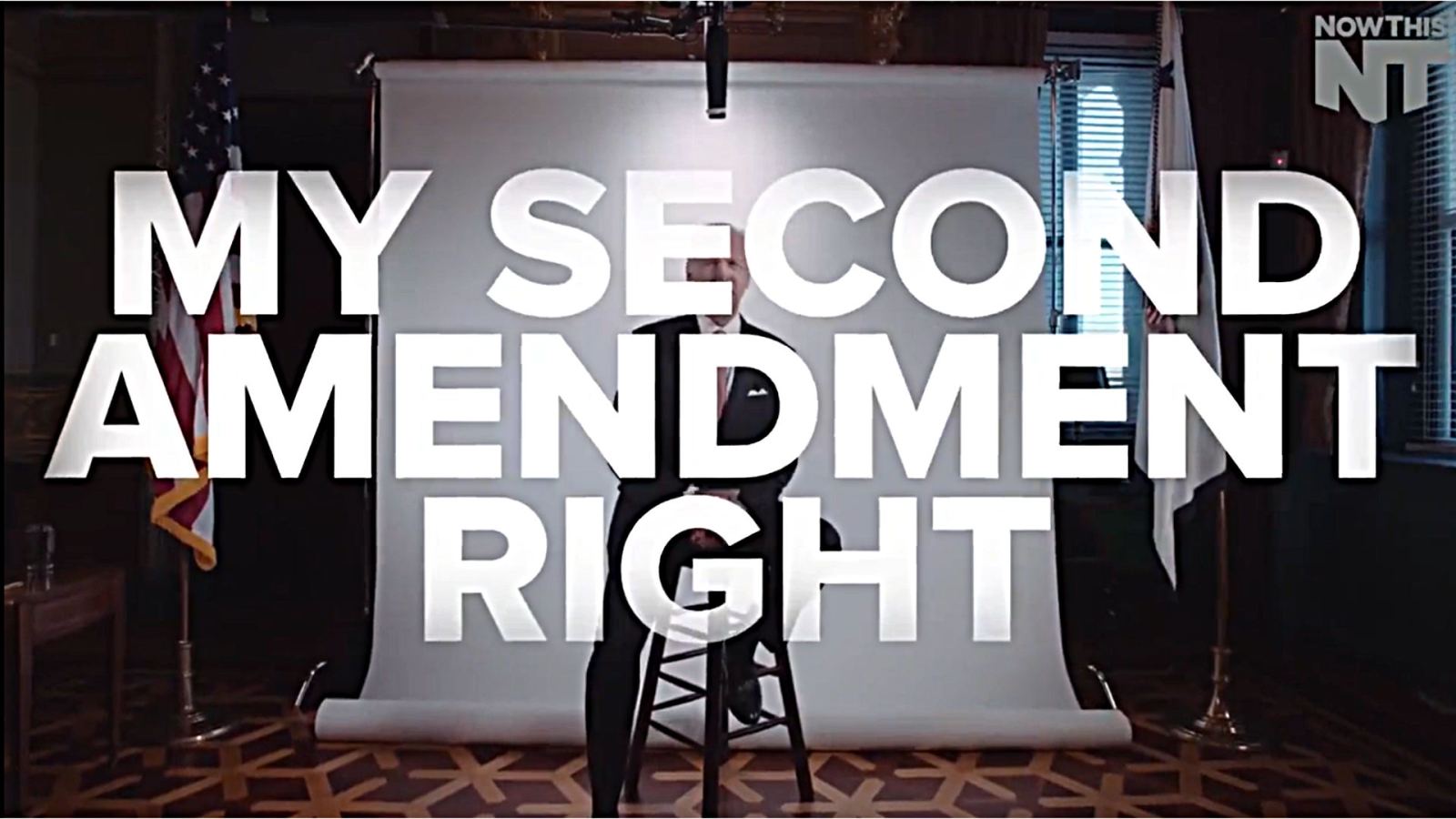 A NowThis video cover with the headline 'My Second Amendment Right' in bold white type.